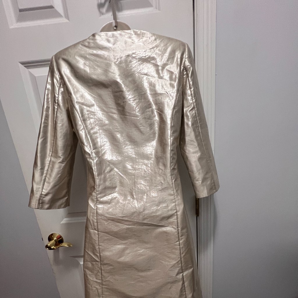 Safiyaa London Size 2 Fr 34 Cream Silk Jacket Nwt Coat — image 5 of 6